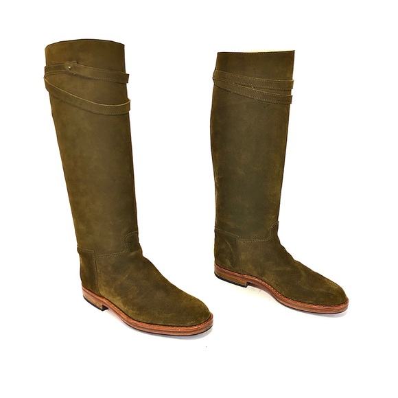 La Botte Gardiane Olive Suede Leather Riding Boot - Picture 2 of 14